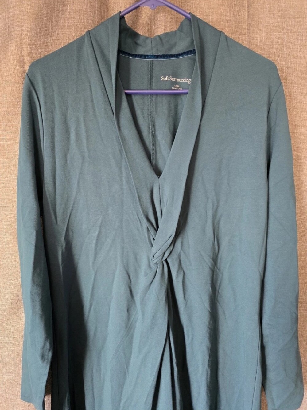 NWT Soft Surroundings Lagia Maxi Dress Teal Green Comfy Lagenlook Size L - Picture 3 of 7